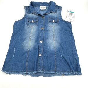 Girls NWT Rare Edition Sleeveless Denim Vest Size 16